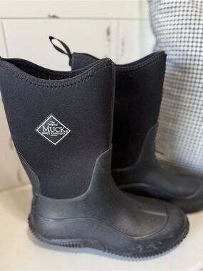 Muck Boot Company Kids Rain Boots Black Mid Calf Waterproof Size 6